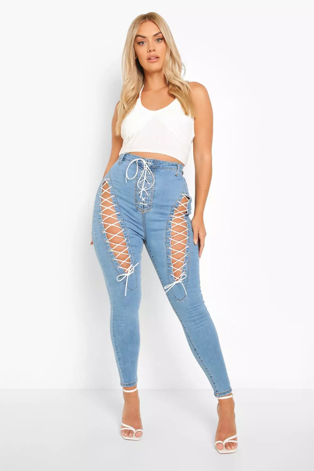 hug your skin☆Tucked denim pants u20652-ultra-soft-denim-